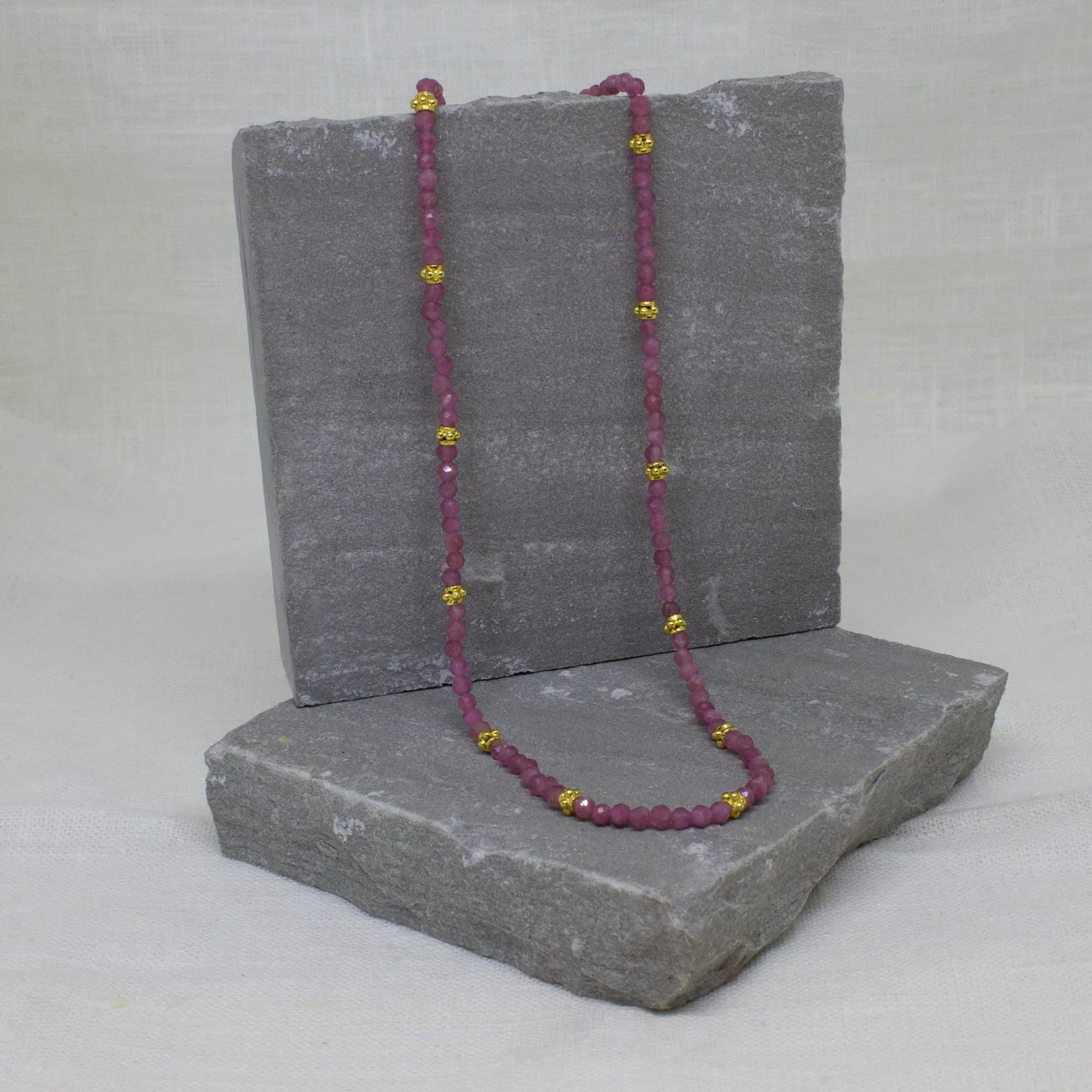 Gemstone and Gold Beaded Necklace