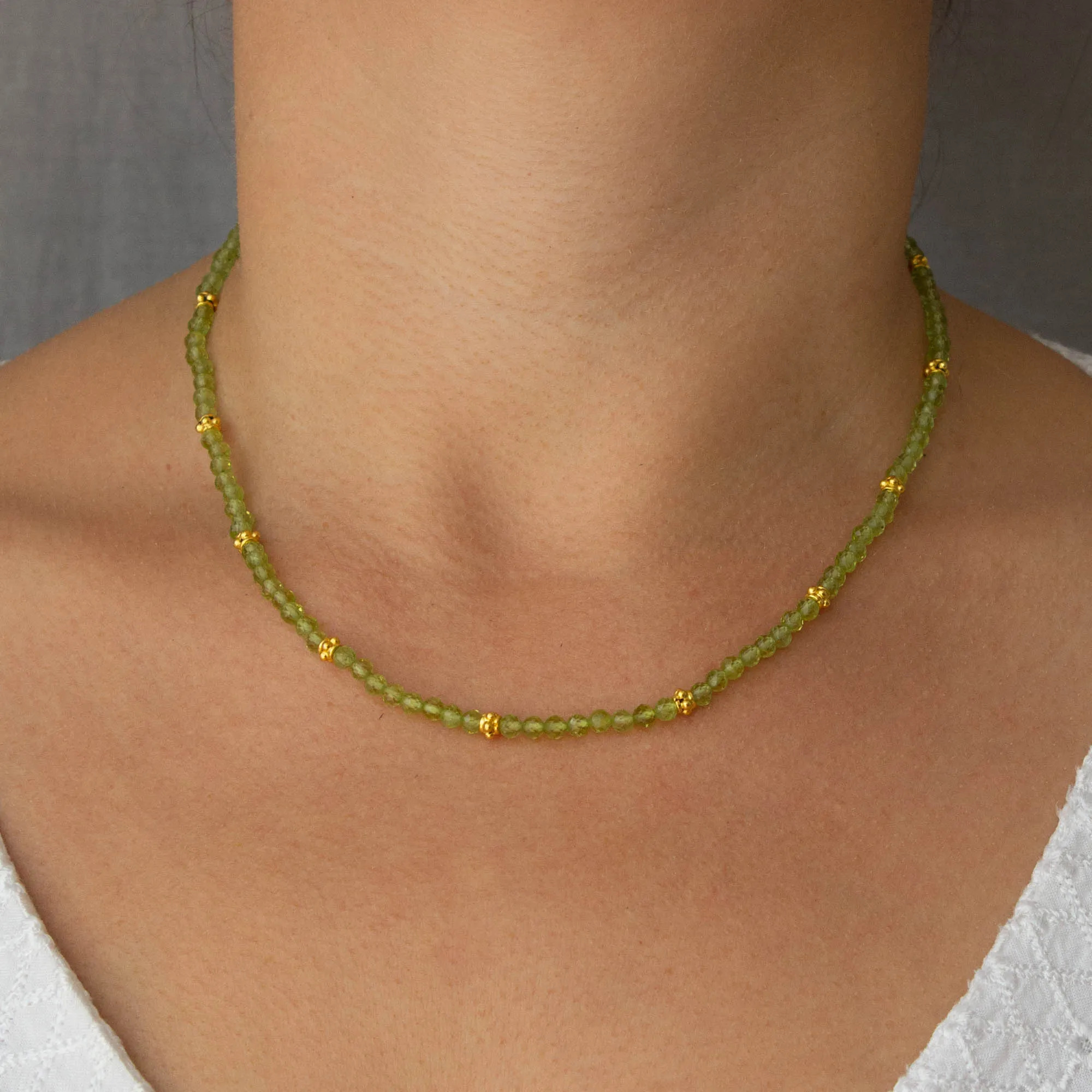 Gemstone and Gold Beaded Necklace