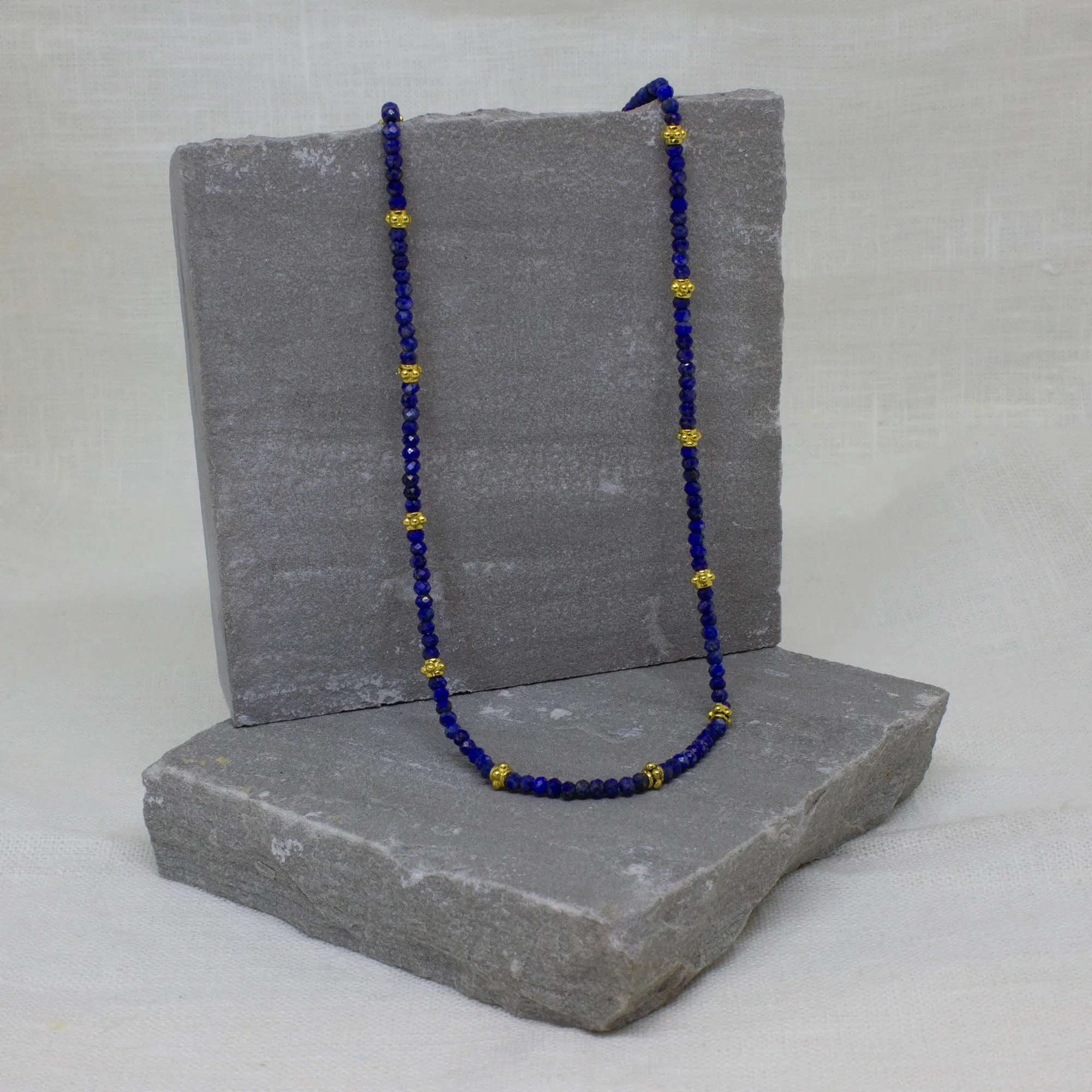 Gemstone and Gold Beaded Necklace