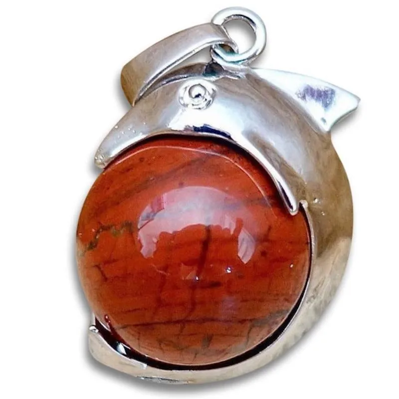 Gemstone Dolphin Pendant Necklace