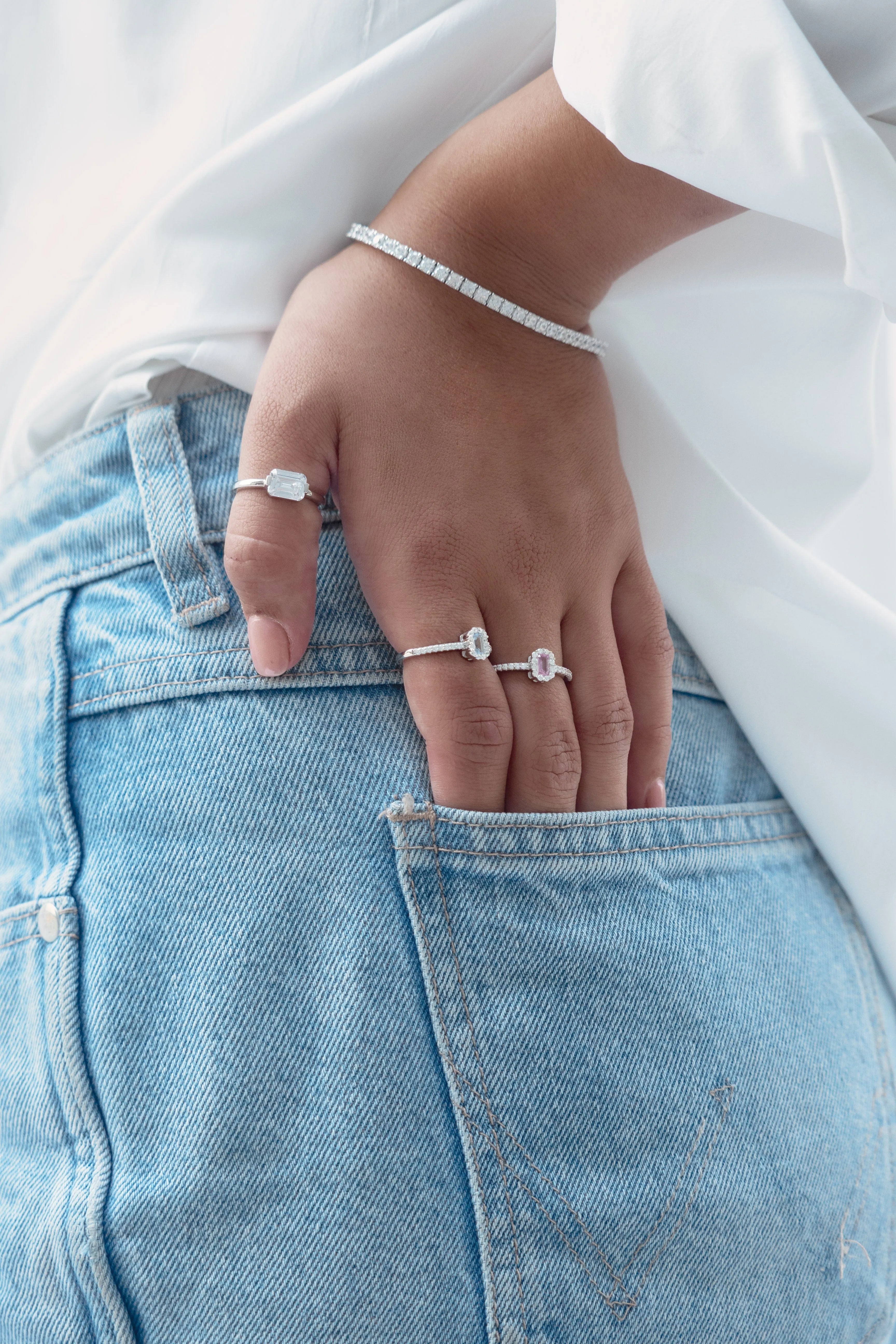 Georgini Selena 3mm Tennis Bracelet Silver 17.5cm