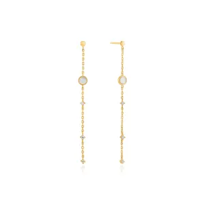 Gold Mother Of Pearl Drop Earrings