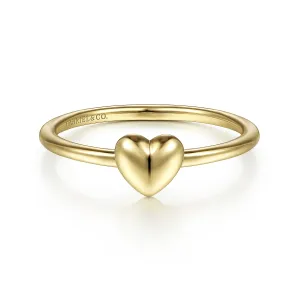 Gold Puffed Heart Ring