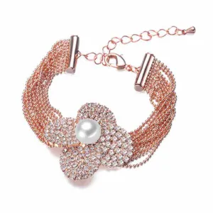 GOLDEN FLOWER PEARL BRACELET