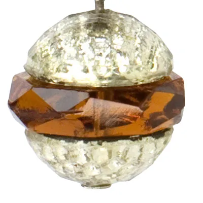 Golden Topaz & Silver 1920s Pendant Earrings