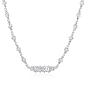 Gothic Font Opal Custom Necklace - 5mm