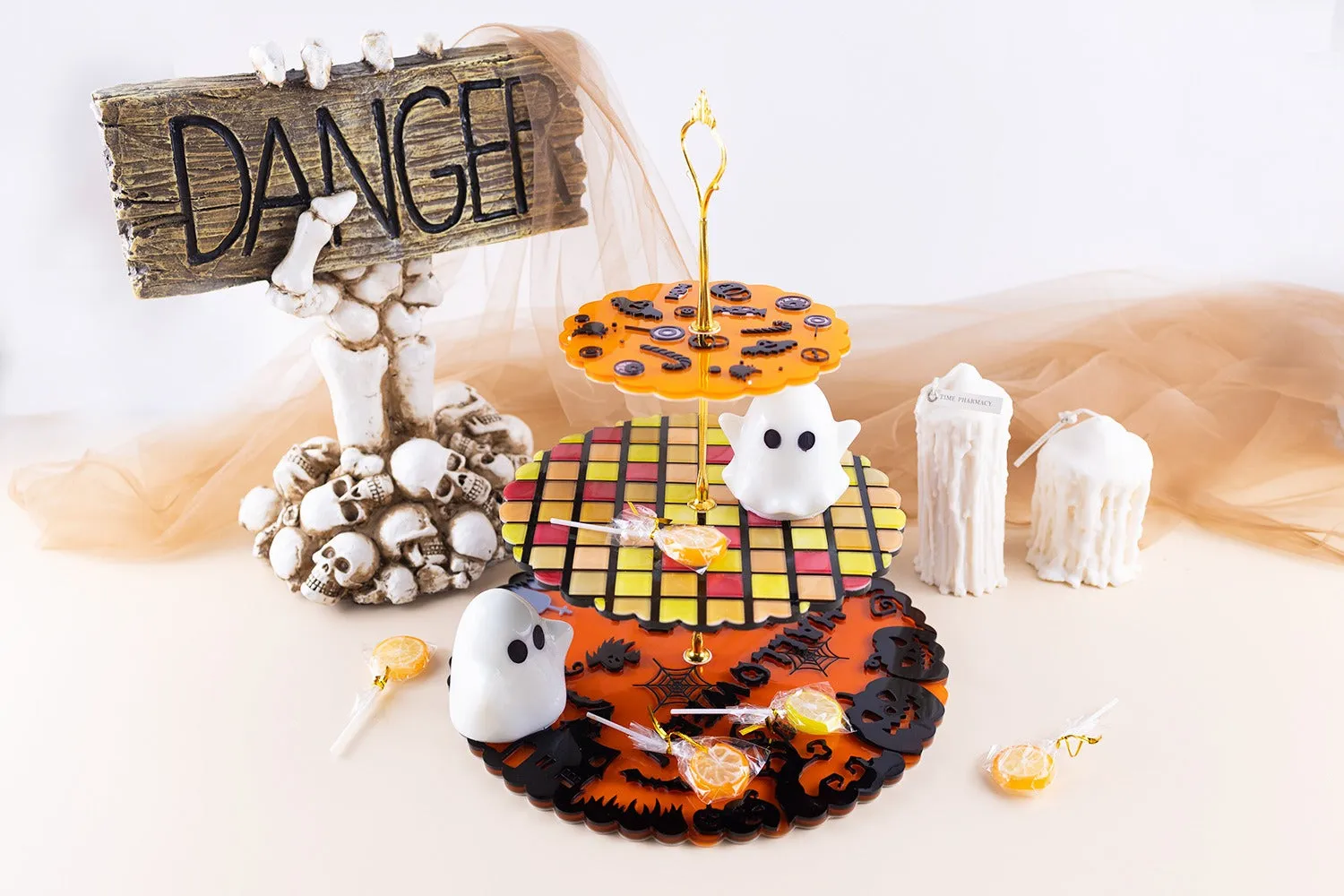 Halloween Tiered Cake Stand Tray Silicone Resin Mold
