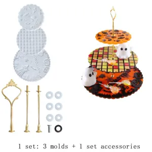 Halloween Tiered Cake Stand Tray Silicone Resin Mold