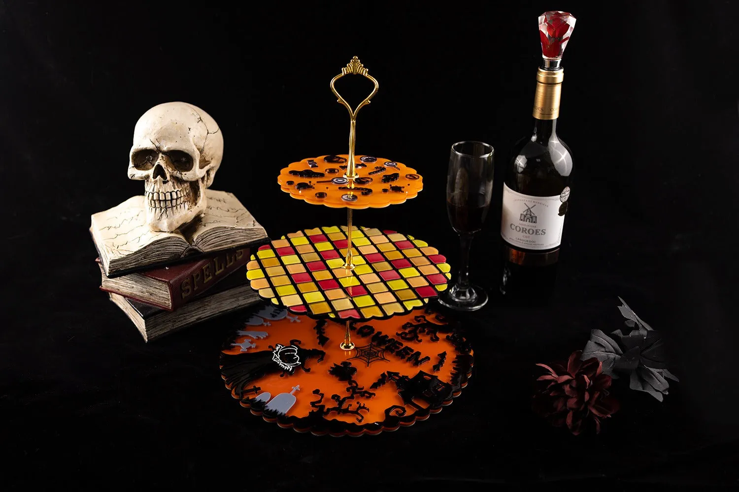 Halloween Tiered Cake Stand Tray Silicone Resin Mold