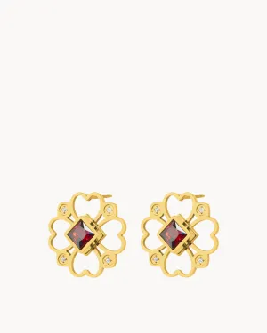 Hollow Lucky Love Stud Earrings
