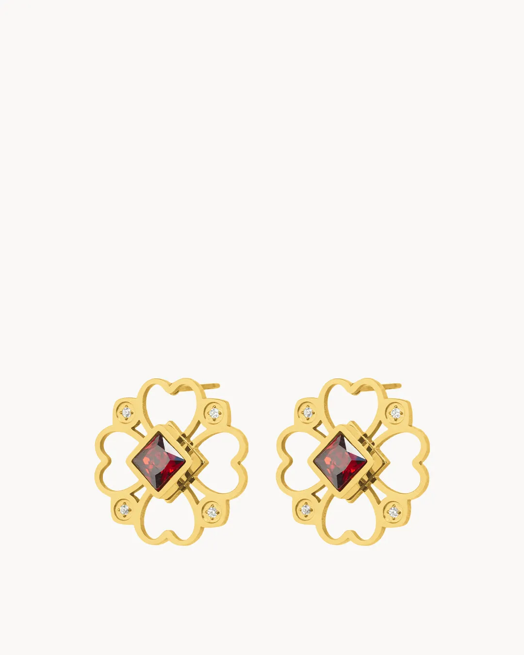 Hollow Lucky Love Stud Earrings