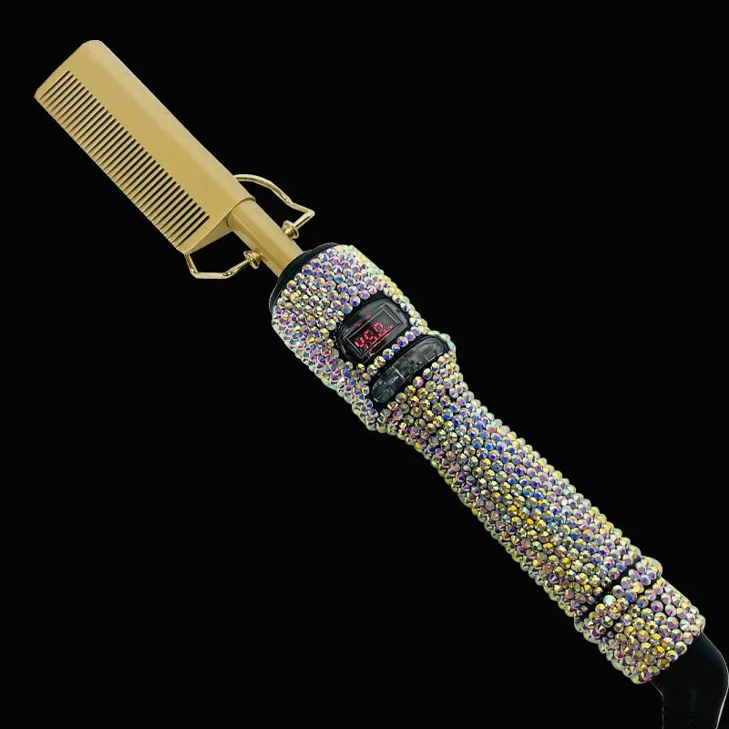 Hot Comb Straight Curling Electric Comb for All Textured, Kinky, Curly, & Wavy Hair Types Styling Tools