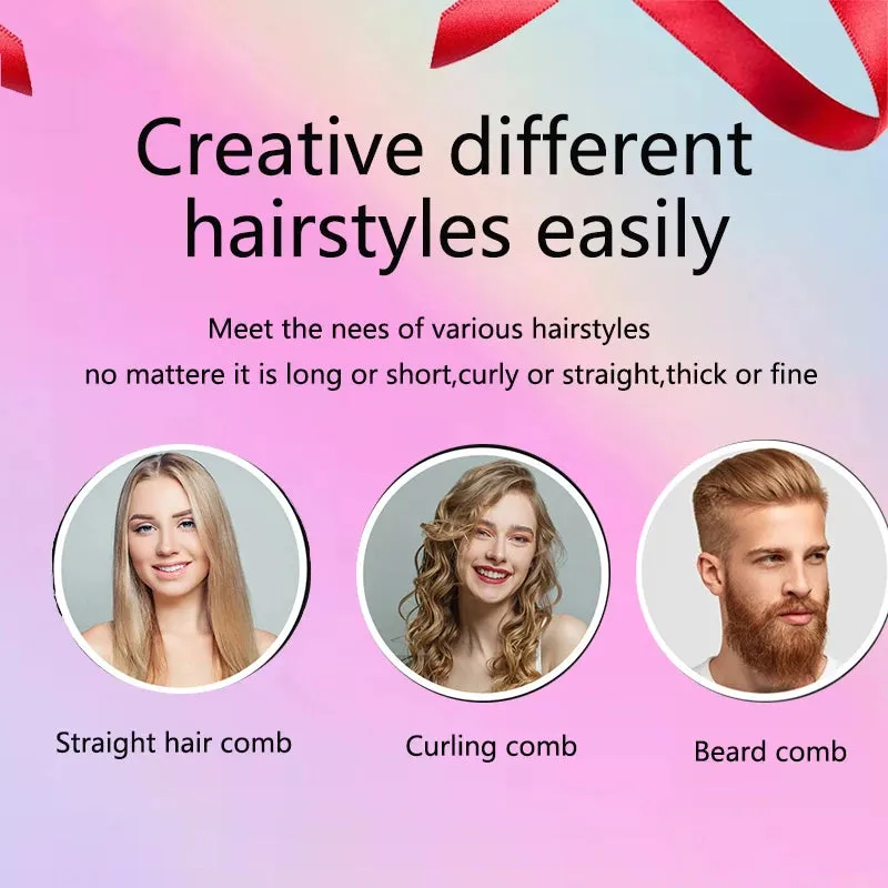 Hot Comb Straight Curling Electric Comb for All Textured, Kinky, Curly, & Wavy Hair Types Styling Tools