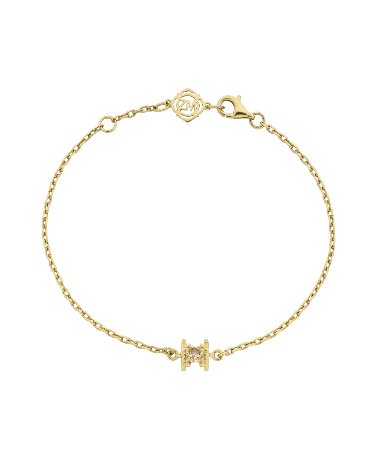 Inti Bracelet | 22K Gold Plate | Peach Zircon