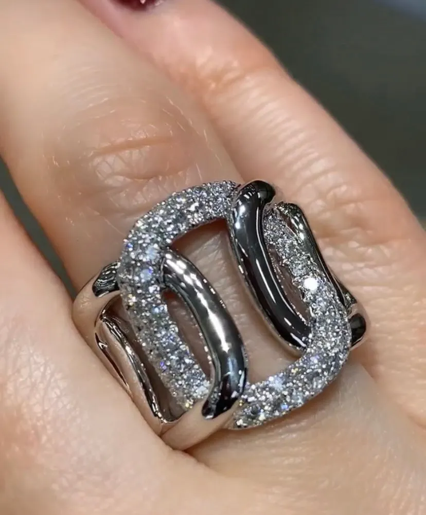 Ladies Diamond Link Cocktail Ring