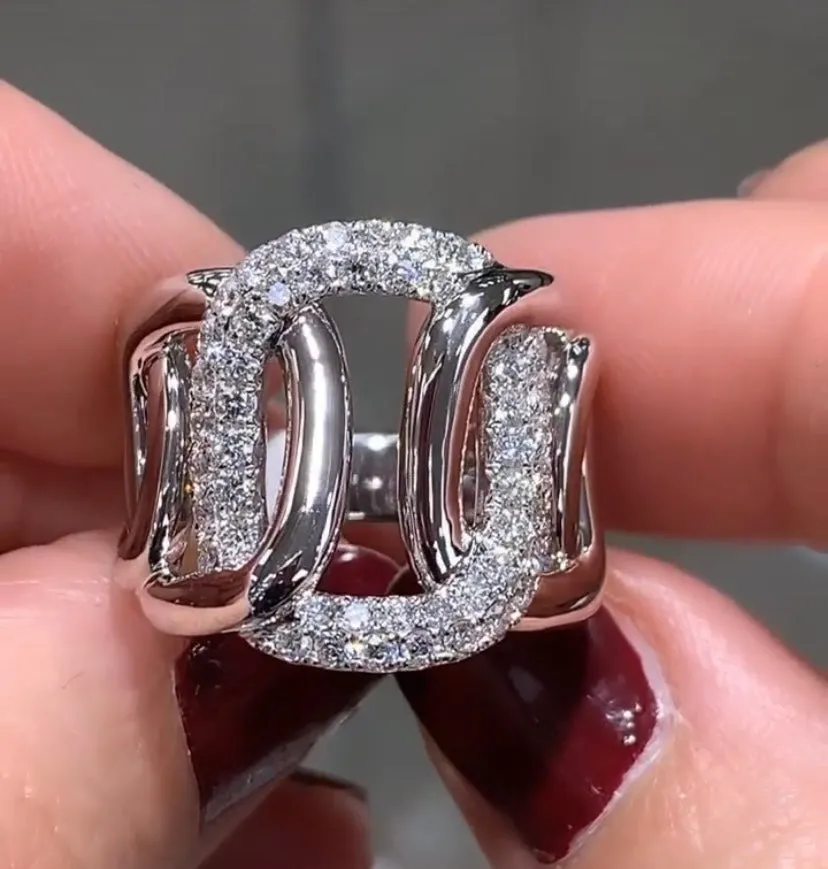 Ladies Diamond Link Cocktail Ring