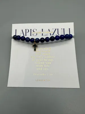 Lapis Lazuli Cross Bracelet