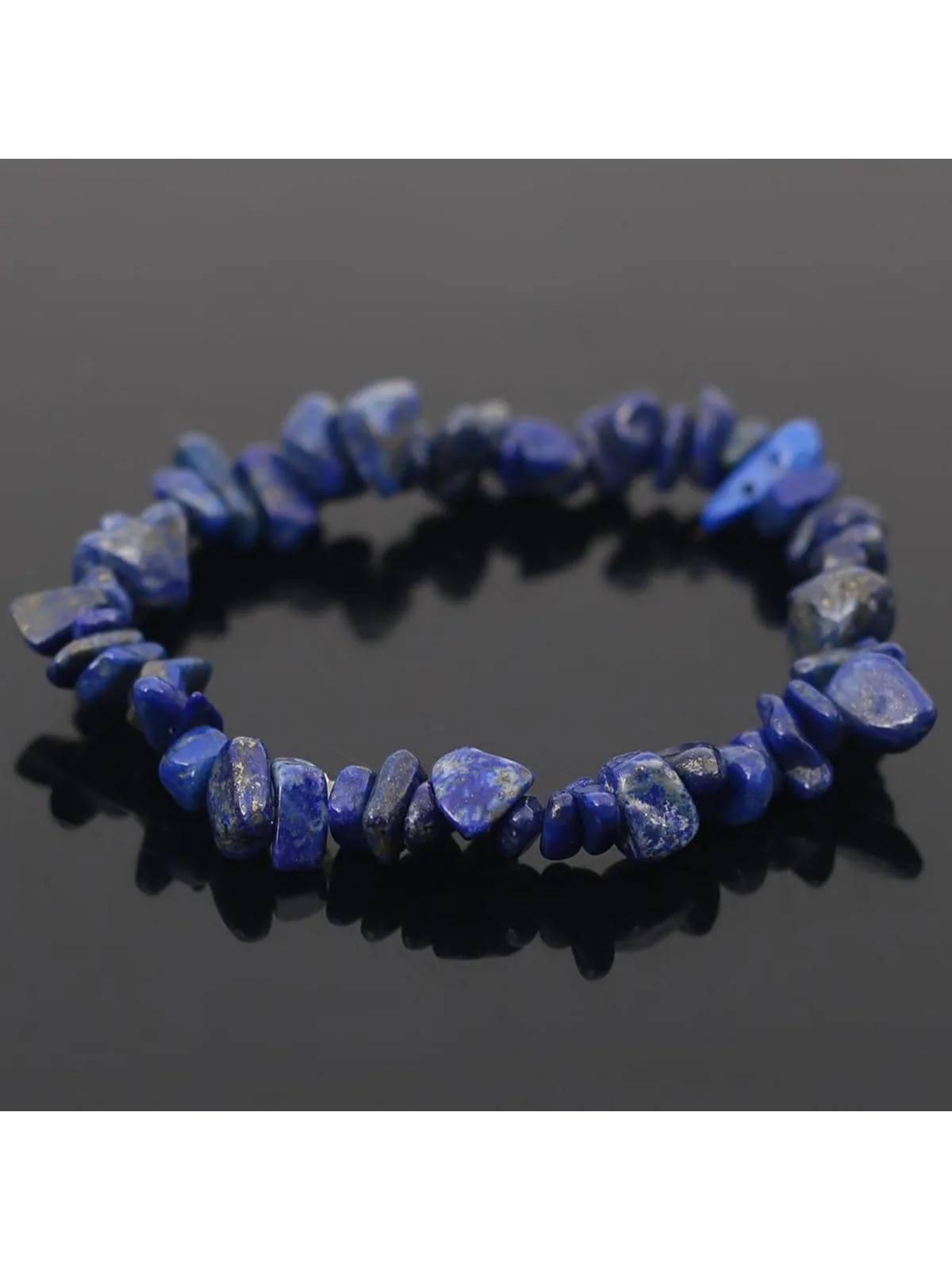 Lapis Lazuli Natural Gemstone Bracelet Stretch Chip Beads Nuggets Crystal