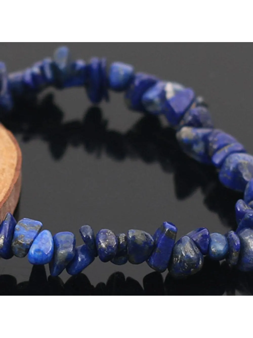 Lapis Lazuli Natural Gemstone Bracelet Stretch Chip Beads Nuggets Crystal