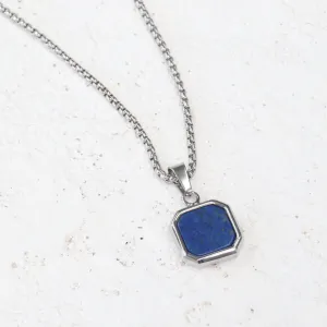 Lapis Lazuli Stainless Steel Pendant Necklace