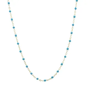 LIANA BLUE BEADED GOLD NECKLACE