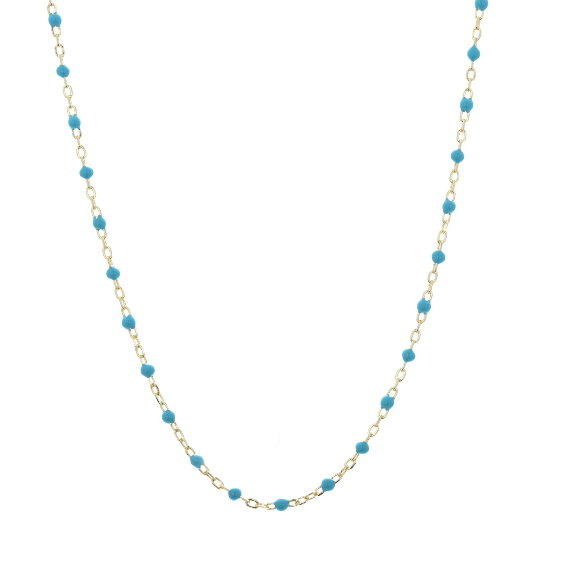 LIANA BLUE BEADED GOLD NECKLACE