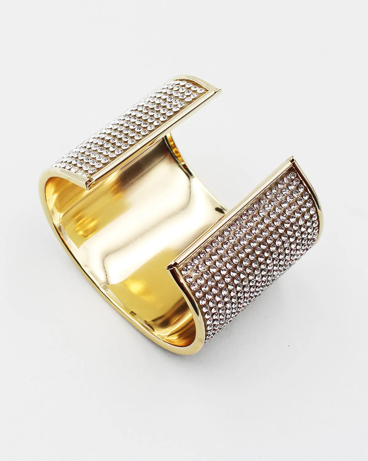 Linked Circle Rhinestone Cuff Bracelet