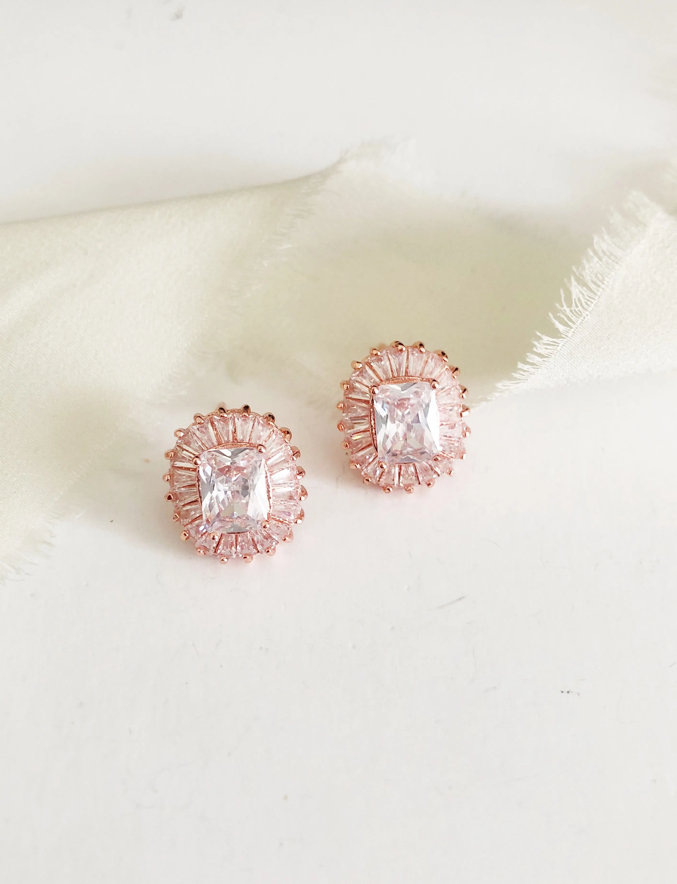 Maxime Emerald Cut Diamond Stud Earrings