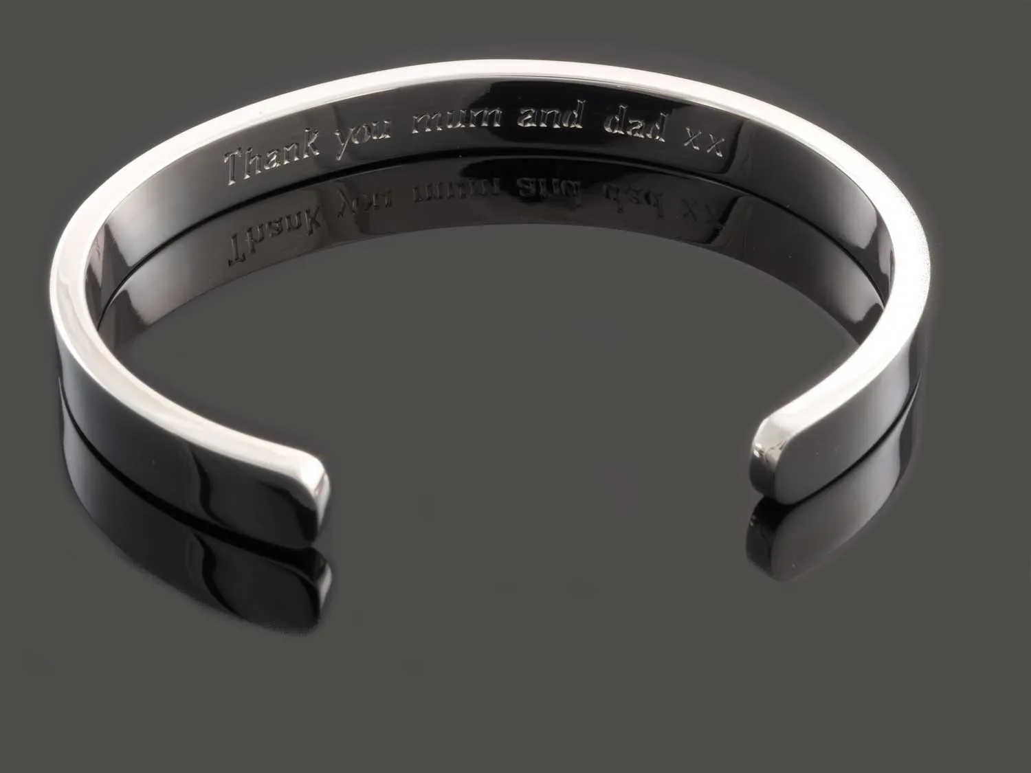 Mens Silver Heavy Plain 8mm Cuff Bangle