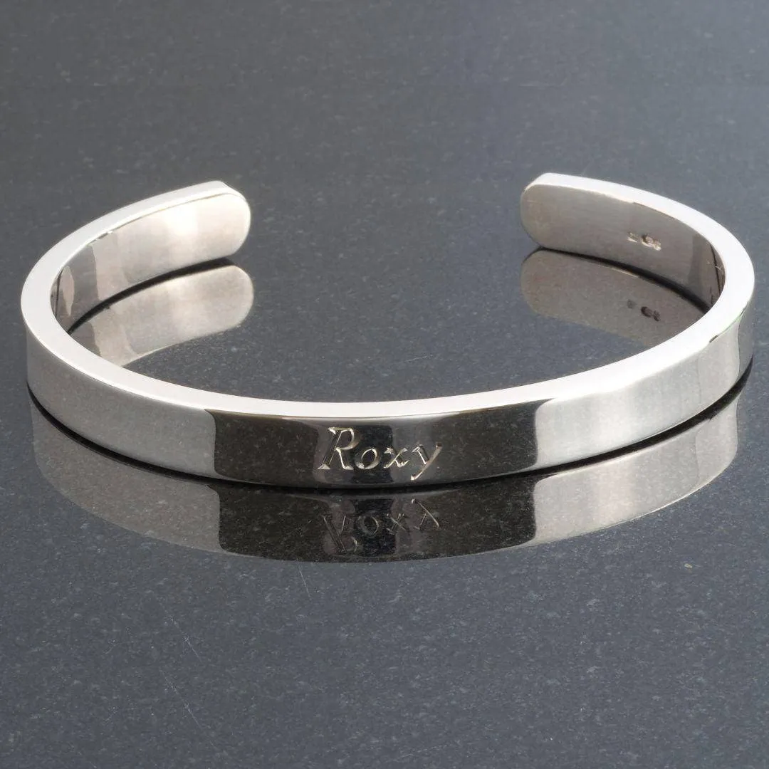 Mens Silver Heavy Plain 8mm Cuff Bangle