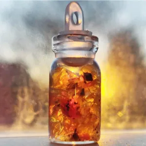 Mexican Fire Opal Vial Pendants