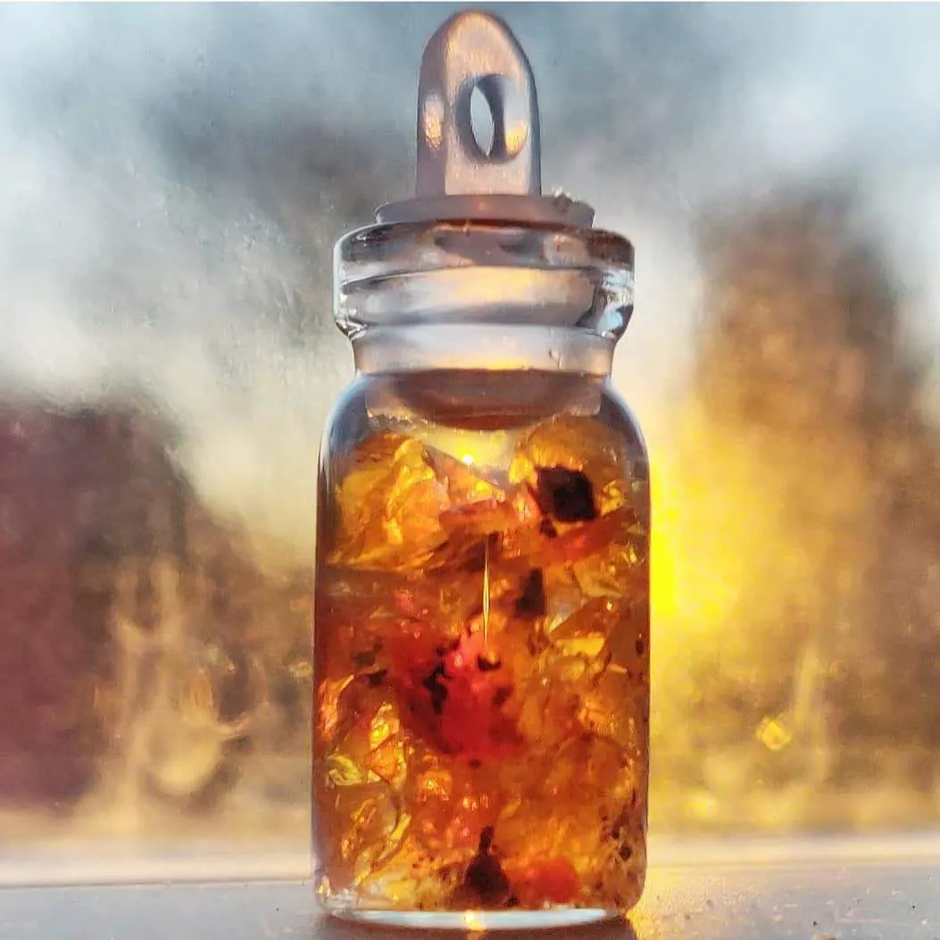 Mexican Fire Opal Vial Pendants