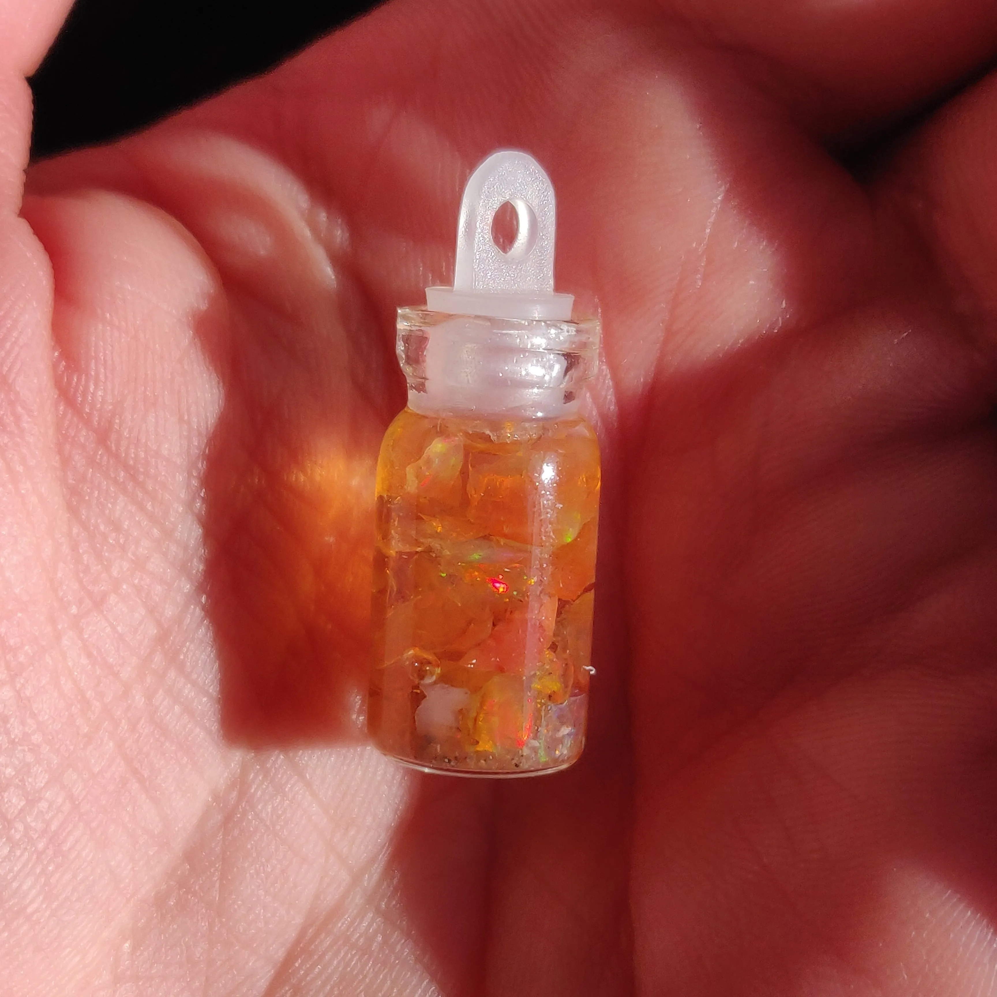 Mexican Fire Opal Vial Pendants