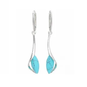 MILENA earrings Silver and Turquoise Elegant
