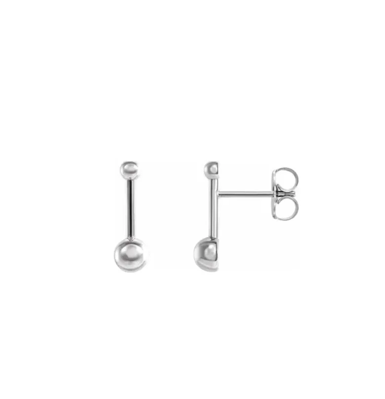 Mini Bar & Ball Stud Earrings