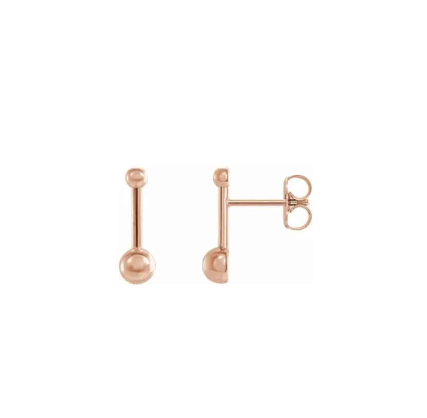 Mini Bar & Ball Stud Earrings