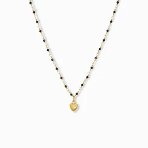 mini puffy heart charm necklace