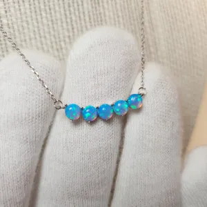 Multiple Created Opal Necklace, Sterling Silver