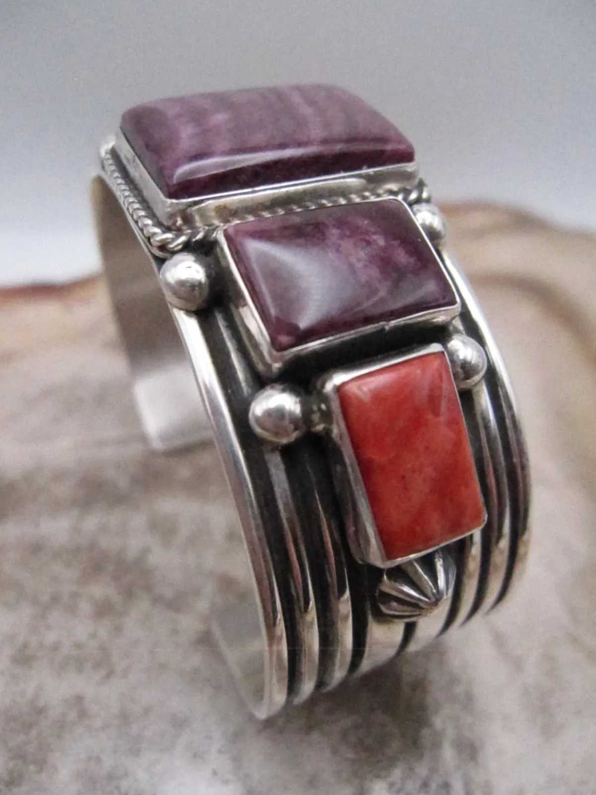 Native Spiny Oyster Cuff Bracelet Authentic Native Purple Spiny Cuff Orange Spiny Bracelet Native Silver Cuff Albert Jake