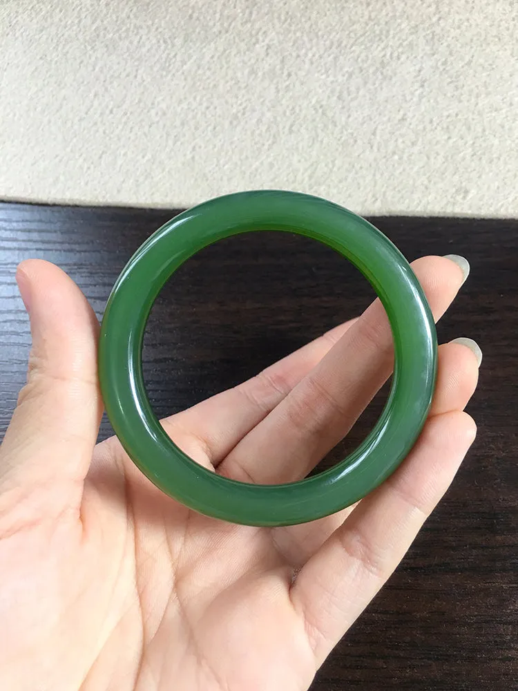 Natural Jade Bangle Nephrite Bangle Internal Diameter 53.4mm NBE041