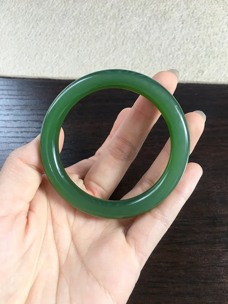 Natural Jade Bangle Nephrite Bangle Internal Diameter 53.4mm NBE041