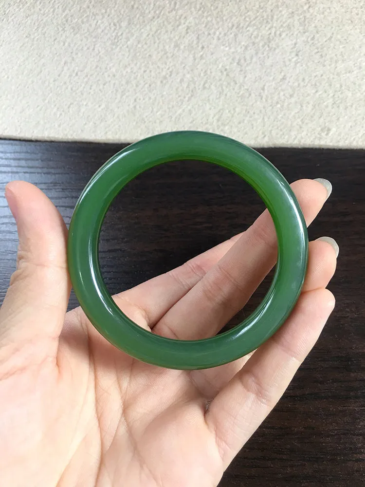 Natural Jade Bangle Nephrite Bangle Internal Diameter 53.4mm NBE041