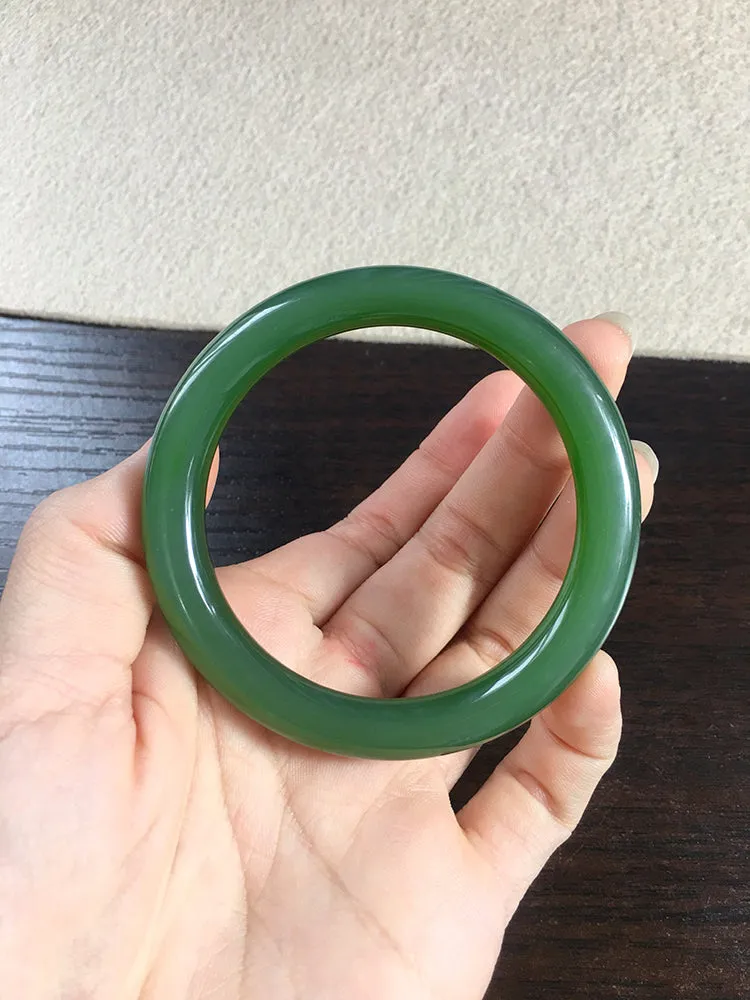 Natural Jade Bangle Nephrite Bangle Internal Diameter 53.4mm NBE041