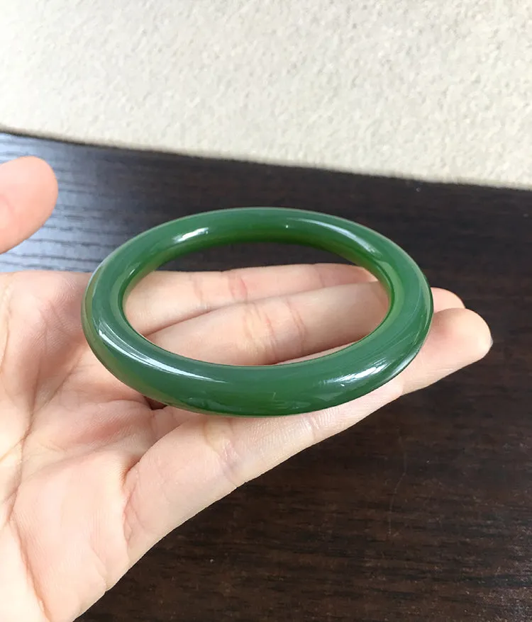 Natural Jade Bangle Nephrite Bangle Internal Diameter 53.4mm NBE041