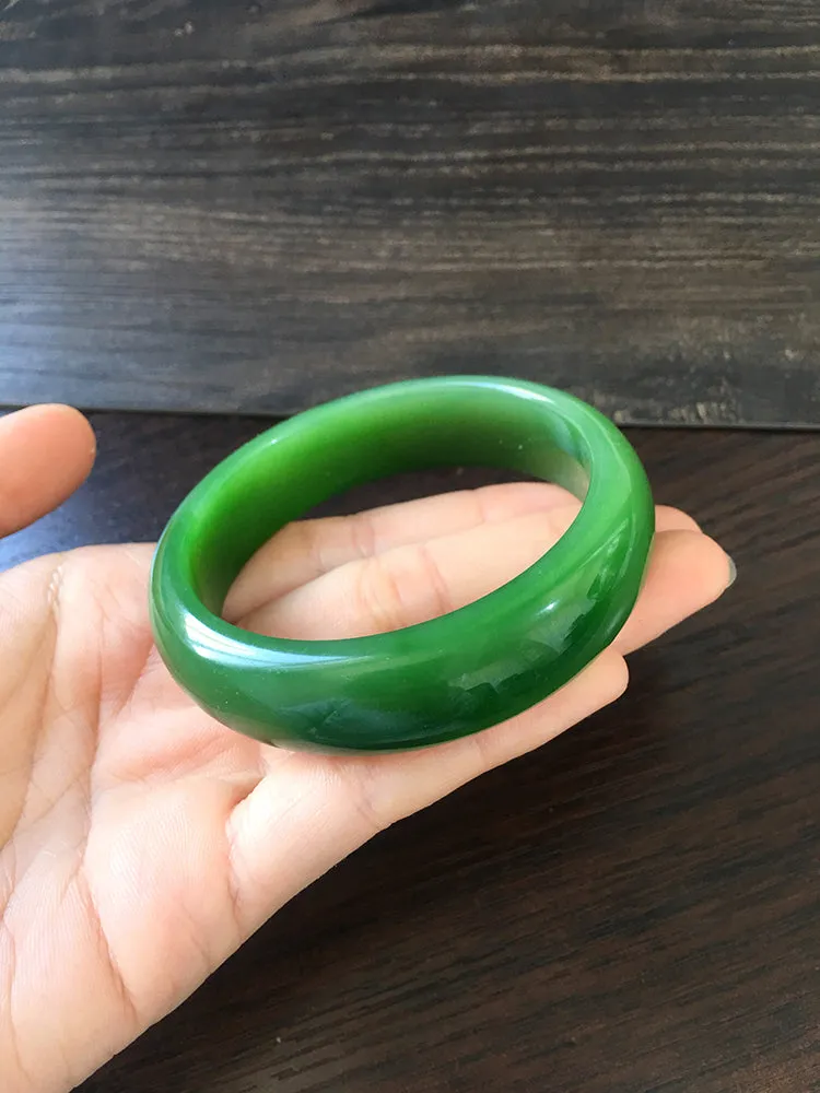 Natural Jade Bangle Nephrite Bangle Internal Diameter 57.3mm NBE009