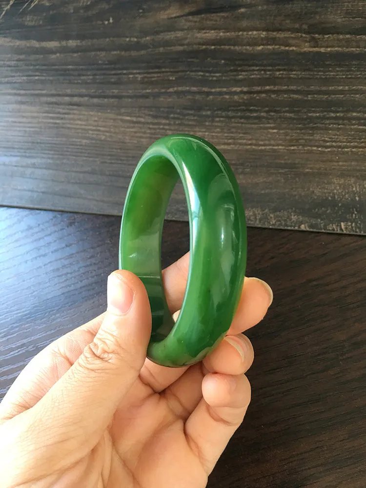 Natural Jade Bangle Nephrite Bangle Internal Diameter 57.3mm NBE009