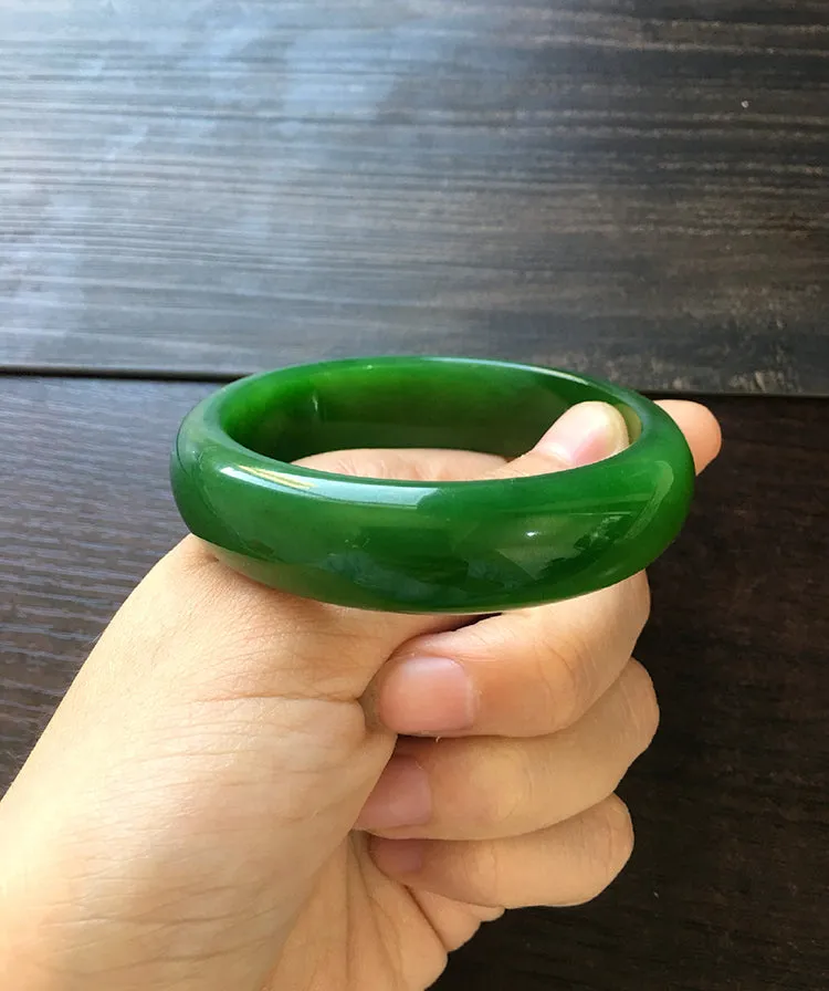 Natural Jade Bangle Nephrite Bangle Internal Diameter 57.3mm NBE009