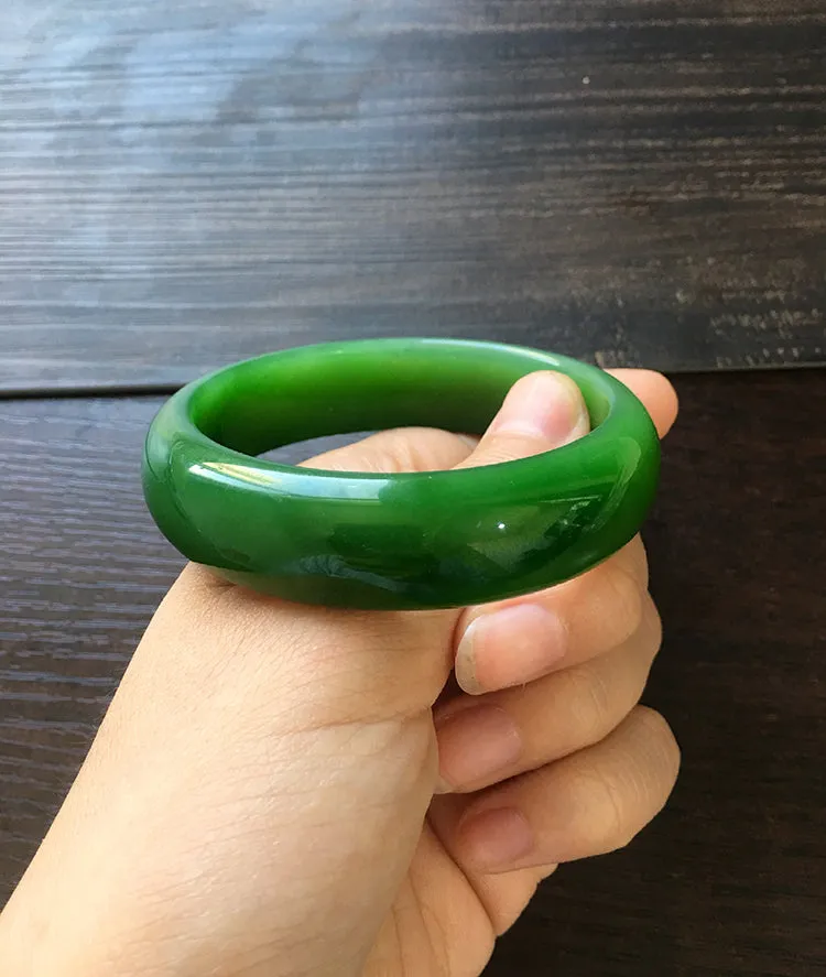 Natural Jade Bangle Nephrite Bangle Internal Diameter 57.3mm NBE009