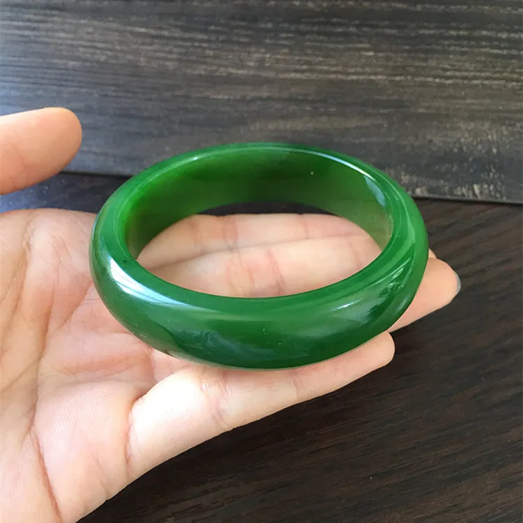 Natural Jade Bangle Nephrite Bangle Internal Diameter 57.3mm NBE009