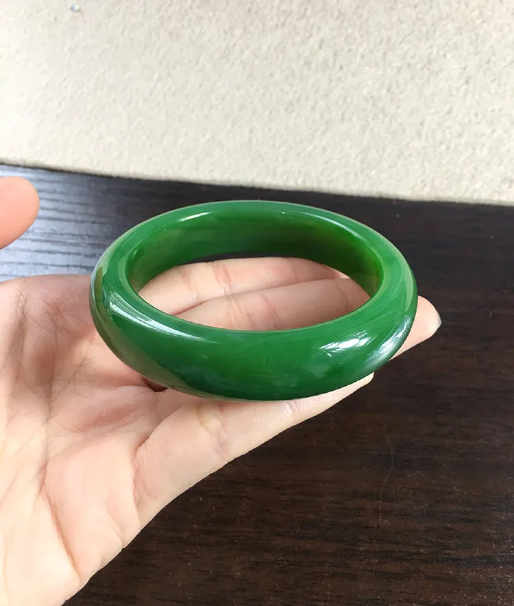 Natural Jade Bangle Nephrite Bangle Internal Diameter 57.8mm NBE044